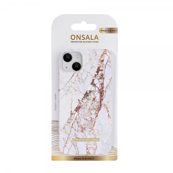 Onsala iPhone 13/iPhone 14 Deksel Fashion Edition White Rhino Marble