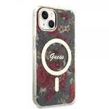 Guess iPhone 14 Deksel Flower MagSafe Kaki
