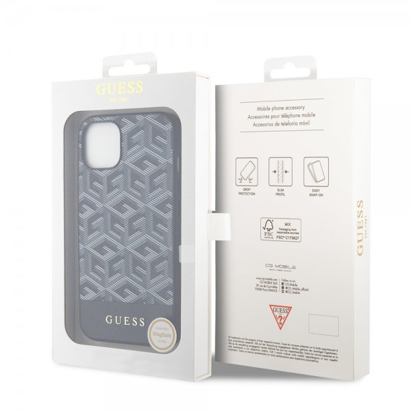 Guess iPhone 14 Deksel G Cube MagSafe Svart