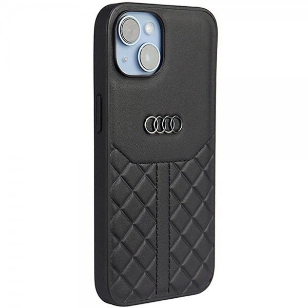 Audi iPhone 14 Deksel Genuine Leather Case Svart
