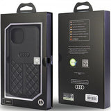 Audi iPhone 14 Deksel Genuine Leather Case Svart