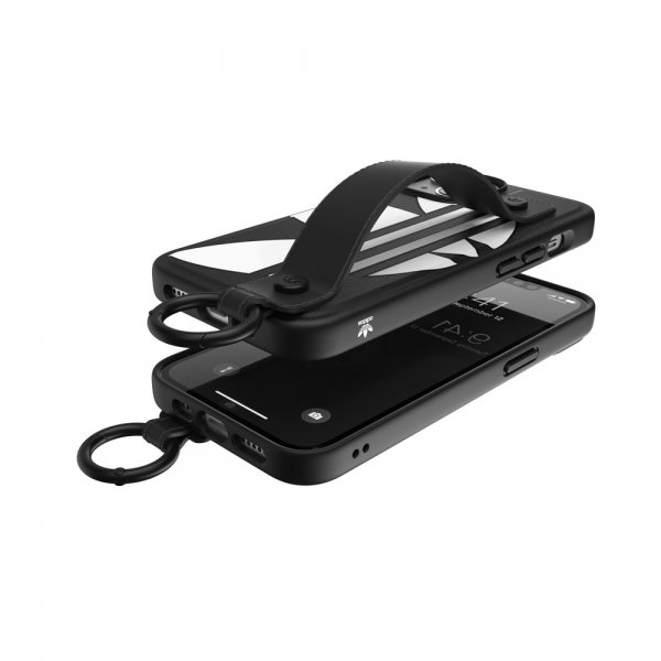 Adidas iPhone 14 Deksel Handstrap Case Svart Hvit