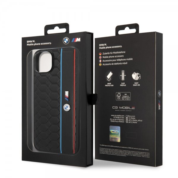 BMW iPhone 14 Deksel Hexagonal Pattern Svart