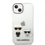Karl Lagerfeld iPhone 14 Deksel Karl & Choupette Gradient Vit