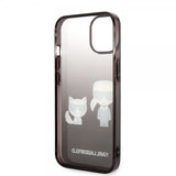 Karl Lagerfeld iPhone 14 Deksel Karl & Choupette Gradient Svart