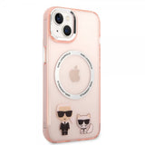 Karl Lagerfeld iPhone 14 Deksel Karl & Choupette MagSafe Rosa