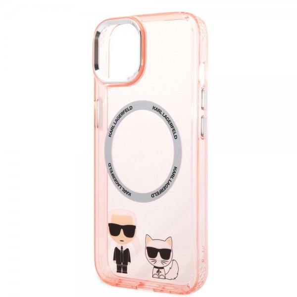 Karl Lagerfeld iPhone 14 Deksel Karl & Choupette MagSafe Rosa