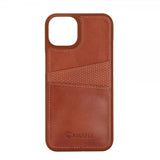 Krusell iPhone 14 Deksel Leather CardCover Cognac