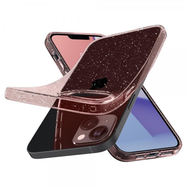 Spigen iPhone 14 Deksel Liquid Crystal Glitter Rose Quartz