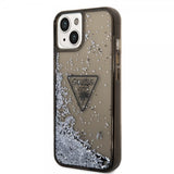 Guess iPhone 14 Deksel Liquid Glitter Translucent Svart