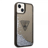 Guess iPhone 14 Deksel Liquid Glitter Translucent Svart