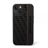 AMG iPhone 14 Deksel Liquid Silicone Carbon Pattern Svart