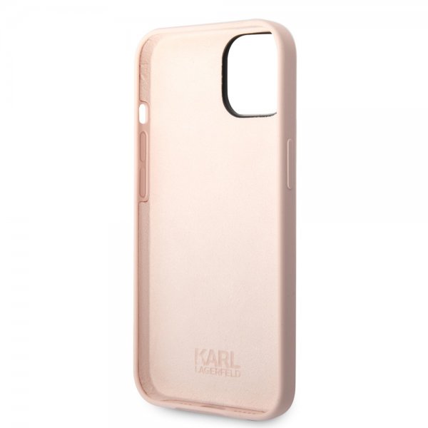 Karl Lagerfeld iPhone 14 Deksel Liquid Silicone Choupette Rosa