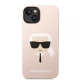 Karl Lagerfeld iPhone 14 Deksel Liquid Silicone Karl MagSafe Rosa