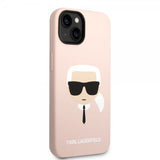 Karl Lagerfeld iPhone 14 Deksel Liquid Silicone Karl MagSafe Rosa