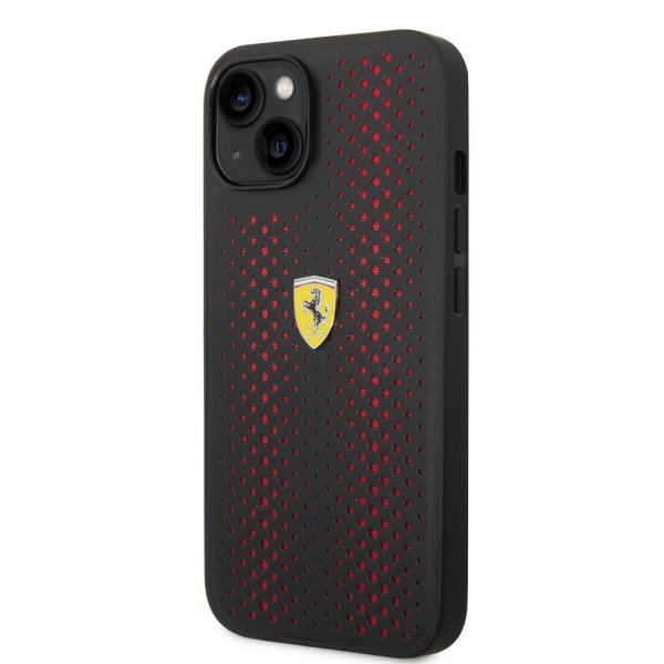 Ferrari iPhone 14 Deksel Logo Perforert Rød