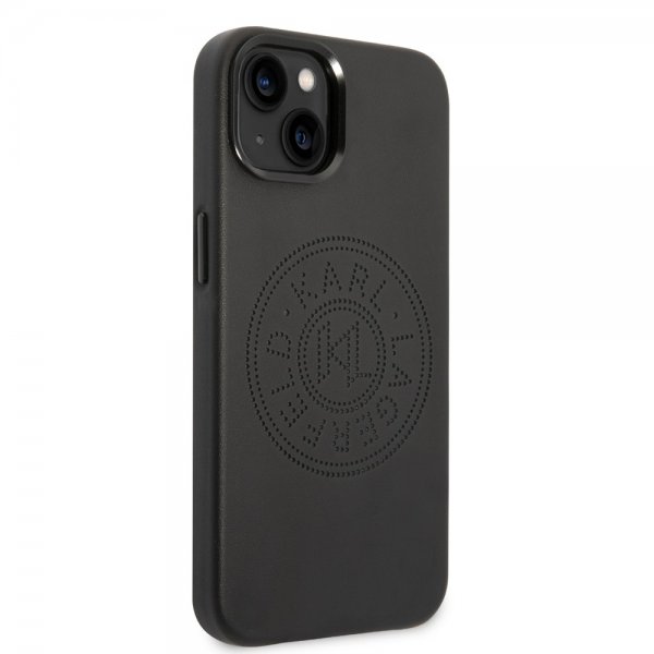 Karl Lagerfeld iPhone 14 Deksel Logo Perforert Svart