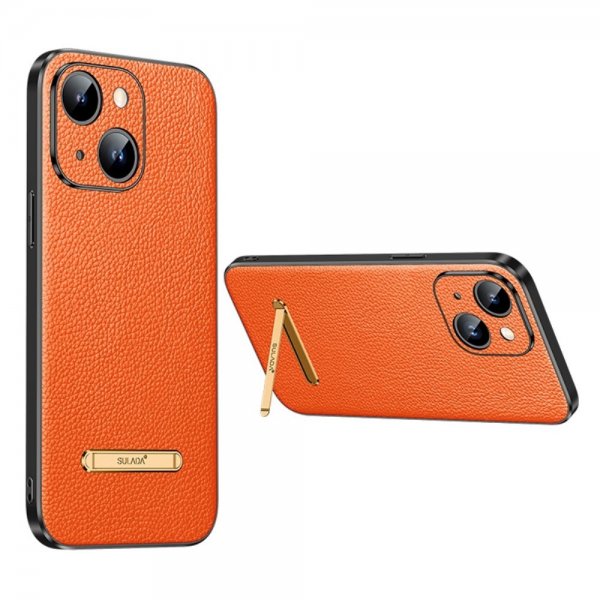 Sulada iPhone 14 Deksel med Stativ Oransje
