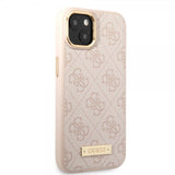 Guess iPhone 14 Deksel Metal Plate Logo MagSafe Rosa