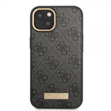 Guess iPhone 14 Deksel Metal Plate Logo MagSafe Svart