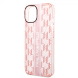 Karl Lagerfeld iPhone 14 Deksel Monogram Vertical Stripe Rosa