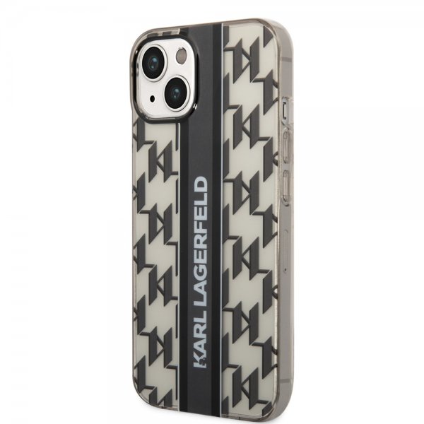 Karl Lagerfeld iPhone 14 Deksel Monogram Vertical Stripe Svart