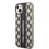 Karl Lagerfeld iPhone 14 Deksel Monogram Vertical Stripe Svart