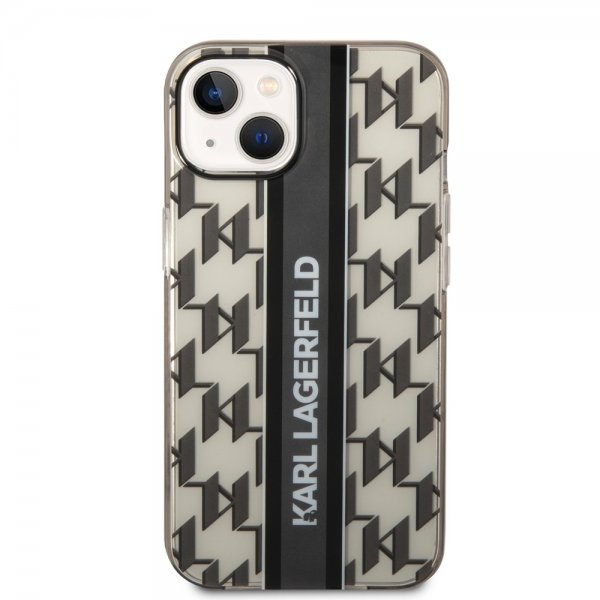Karl Lagerfeld iPhone 14 Deksel Monogram Vertical Stripe Svart