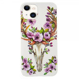 iPhone 14 Deksel Motiv Blomster Og Hjort