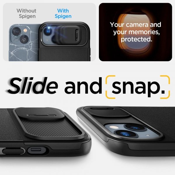 Spigen iPhone 14 Deksel Optik Armor MagFit Svart