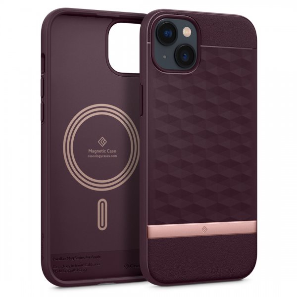 Caseology iPhone 14 Deksel Parallax Mag Burgundy Bean