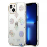 Guess iPhone 14 Deksel Peony Glitter Hvit