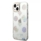 Guess iPhone 14 Deksel Peony Glitter Hvit