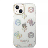 Guess iPhone 14 Deksel Peony Glitter Hvit