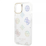 Guess iPhone 14 Deksel Peony Glitter Hvit