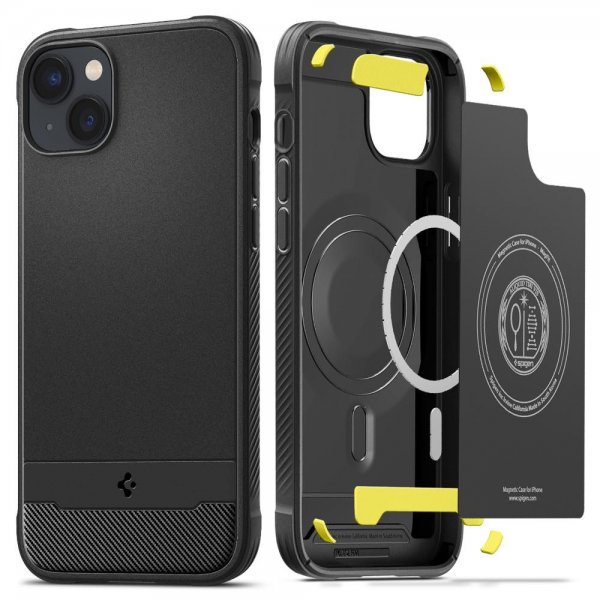 Spigen iPhone 14 Deksel Rugged Armor MagFit Matte Black