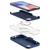 Spigen iPhone 14 Deksel Silicone Fit MagFit Navy Blue
