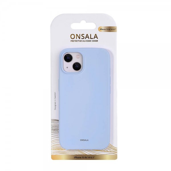 Onsala iPhone 13/iPhone 14 Deksel Silikon Light Blue