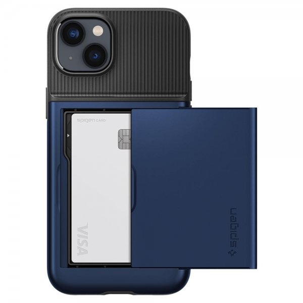 Spigen iPhone 14 Deksel Slim Armor CS Navy Blue