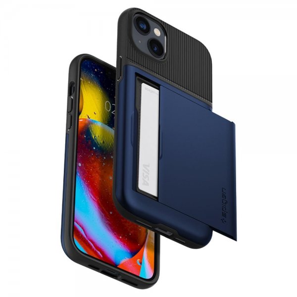 Spigen iPhone 14 Deksel Slim Armor CS Navy Blue