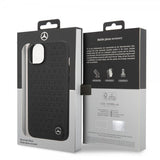 Mercedes Benz iPhone 14 Deksel Star Pattern Svart
