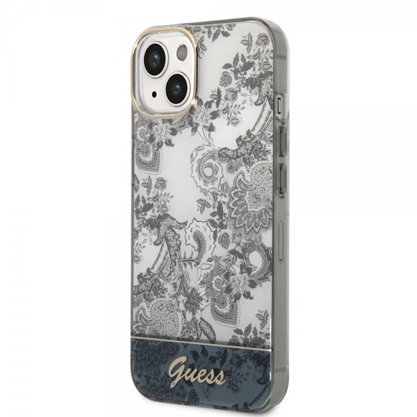 Guess iPhone 14 Deksel Toile de Jouy Grå