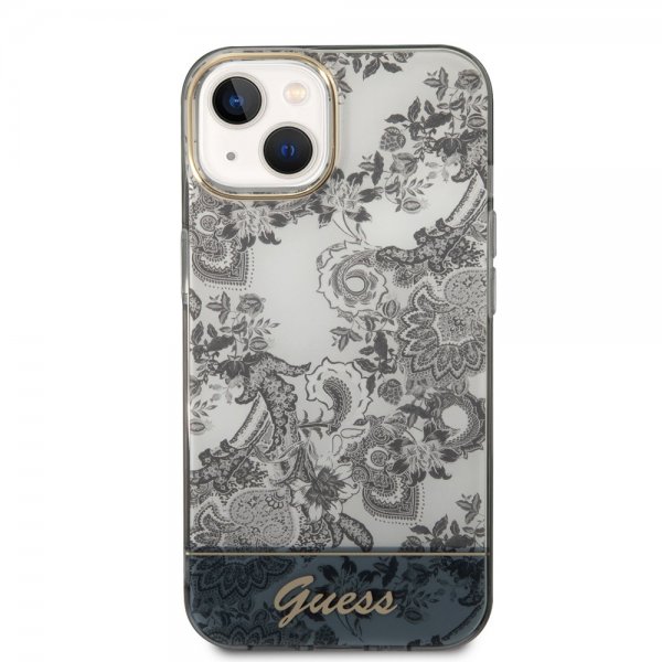 Guess iPhone 14 Deksel Toile de Jouy Grå