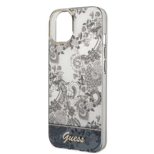Guess iPhone 14 Deksel Toile de Jouy Grå