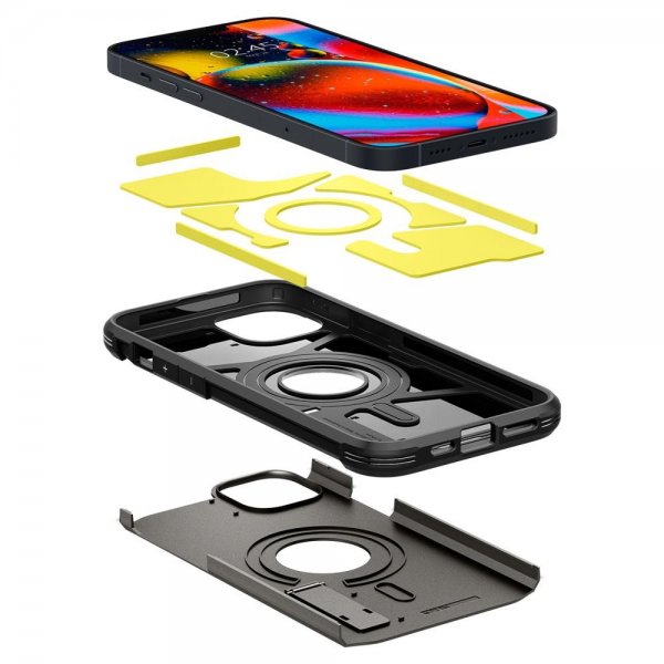 Spigen iPhone 14 Deksel Tough Armor MagFit Gunmetal