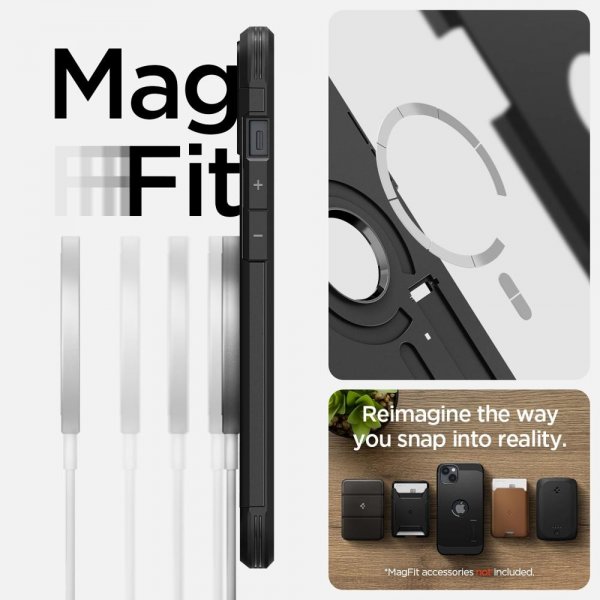 Spigen iPhone 14 Deksel Tough Armor MagFit Svart