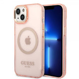 Guess iPhone 14 Deksel Translucent MagSafe Rosa