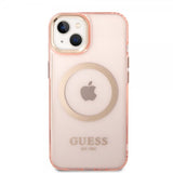 Guess iPhone 14 Deksel Translucent MagSafe Rosa