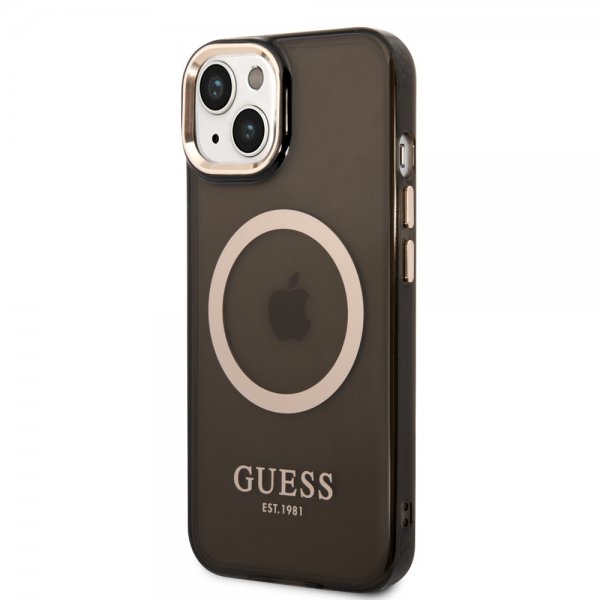 Guess iPhone 14 Deksel Translucent MagSafe Svart