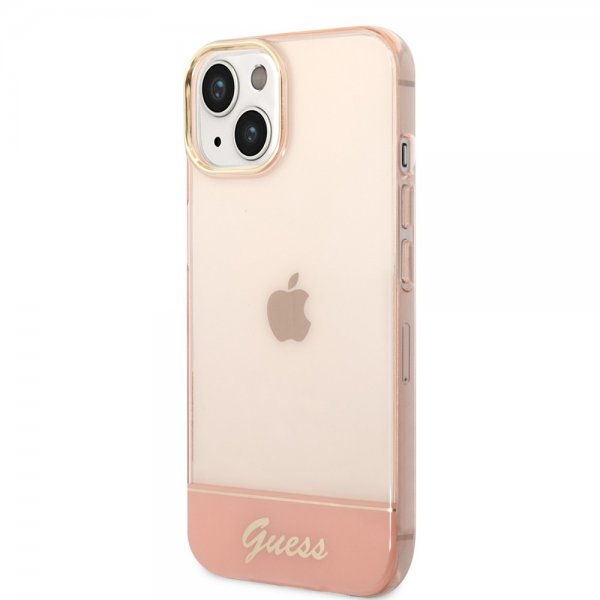 Guess iPhone 14 Deksel Translucent Rosa